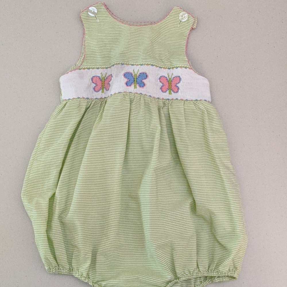 Hand smocked butterfly bubble